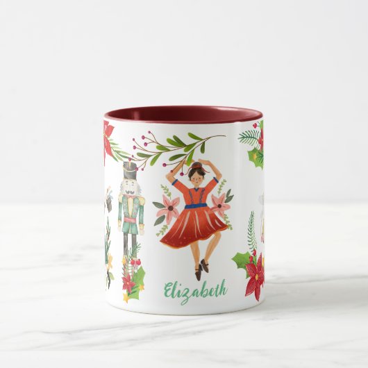 Kerstfeest De Notenkraker Ballet Maroon Mok (Midden)