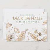 Kerstfeest - Deck The Halls - Goud Kaart (Voorkant)