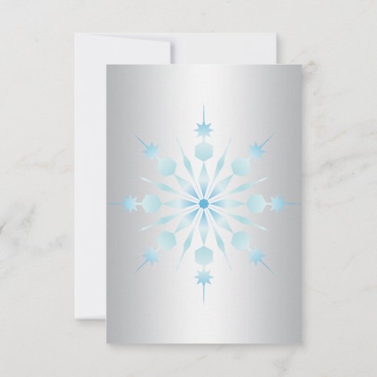 KERSTFEEST Decor Blauw Zilver Zwarte Sneeuwvlokken Kaart (Achterkant)