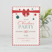 Kerstfeest decoratie aanpasbare uitnodiging (Staand voorkant)