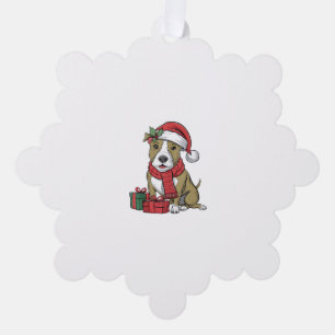 Kerstfeest decoratie Amerikaanse Pitbull Terrier h Ornament Kaart