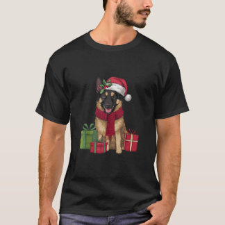 Kerstfeest Decoratie Kerstman Belgische Malinois H T-shirt