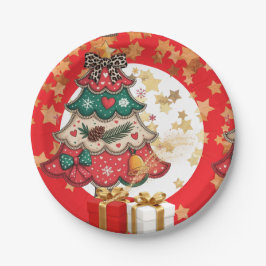 Kerstfeest decoratie ornament papieren bordje