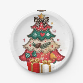 Kerstfeest decoratie ornament papieren bordje