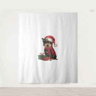 Kerstfeest Decoratie Santa Affenpinscher Hond Chri Wandkleed