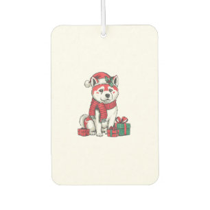 Kerstfeest Decoratie Santa Akita Hond Kerstmis Luchtverfrisser