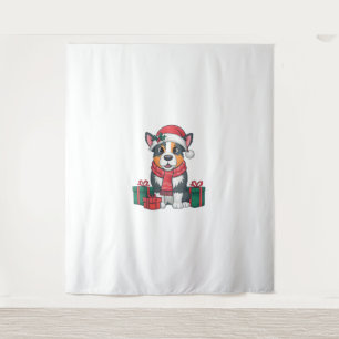 Kerstfeest Decoratie Santa Australian Cattle Dog Wandkleed
