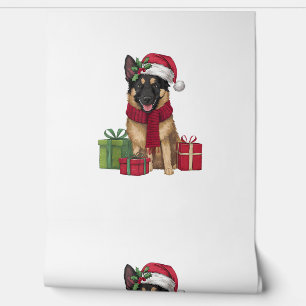 Kerstfeest Decoratie Santa Belgische Mechelse Hond Behang
