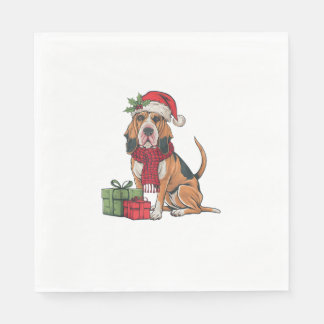Kerstfeest Decoratie Santa Bloedhond Hond Kerstmis Servet