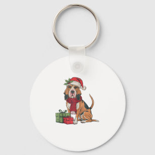 Kerstfeest Decoratie Santa Bloedhond Hond Kerstmis Sleutelhanger