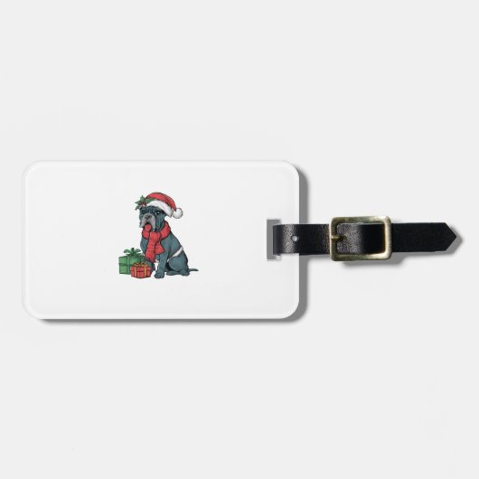 Kerstfeest Decoratie Santa Cane Corso Hond Kerstmi Bagagelabel (Voorkant horizontaal)
