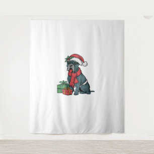Kerstfeest Decoratie Santa Cane Corso Hond Kerstmi Wandkleed