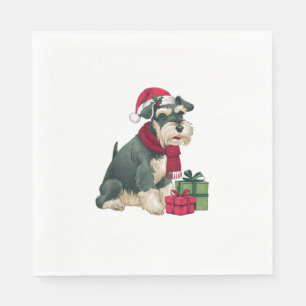 Kerstfeest Decoratie Santa Giant Schnauzer Dog CH Servet