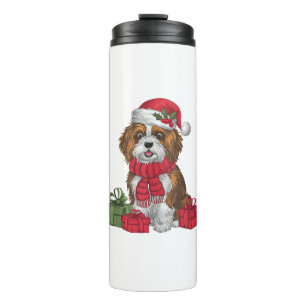 Kerstfeest Decoratie Santa Havanese Hond Kerstmis Thermosbeker