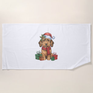 Kerstfeest Decoratie Santa Labradoodle Hond Christ Strandlaken