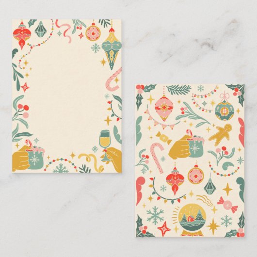 Kerstfeest decoratie uitnodiging (Voorkant / Achterkant)