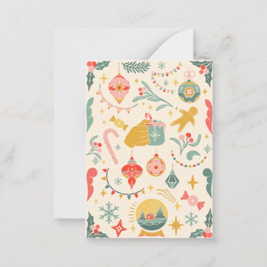 Kerstfeest decoratie uitnodiging (Achterkant)
