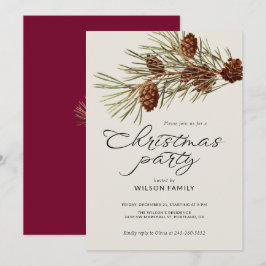Kerstfeest Dennentak Modern Schrift Vakantie Kaart