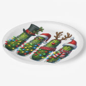 Kerstfeest Dill Pickles Papieren Borden Bordje (Gekanteld)