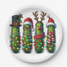 Kerstfeest Dill Pickles Papieren Borden