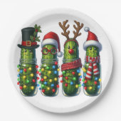 Kerstfeest Dill Pickles Papieren Borden Papieren Bordje (Voorkant)