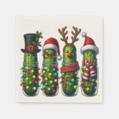 Kerstfeest Dill Pickles Papieren servetten (Voorkant)