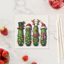 Kerstfeest Dill Pickles Papieren servetten