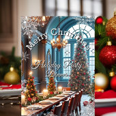 Kerstfeest Diner Blauwe rode boom Kaart