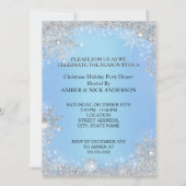 Kerstfeest Diner Blauwe sneeuwvlokboom Kaart (Achterkant)