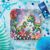 Kerstfeest Dinosaurussen Papieren Bordje (Feest)