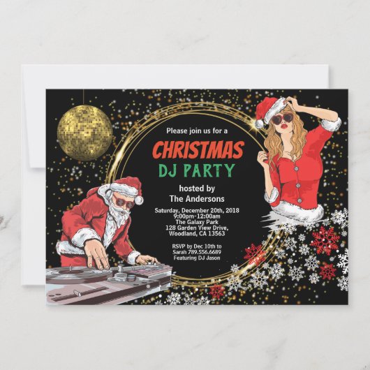 Kerstfeest DJ disco danst vuile kerstkerstfeest Kaart (Voorkant)
