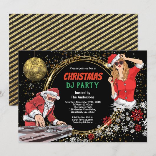 Kerstfeest DJ disco danst vuile kerstkerstfeest Kaart (Voorkant / Achterkant)