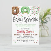 Kerstfeest Donut Baby Sprinkle Shower Uitnodiging (Staand voorkant)