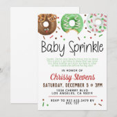 Kerstfeest Donut Baby Sprinkle Shower Uitnodiging (Voorkant / Achterkant)