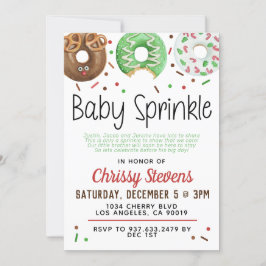 Kerstfeest Donut Baby Sprinkle Shower Uitnodiging