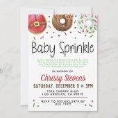 Kerstfeest Donut Baby Sprinkle Shower Uitnodiging (Voorkant)