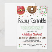Kerstfeest Donut Baby Sprinkle Shower Uitnodiging (Voorkant / Achterkant)