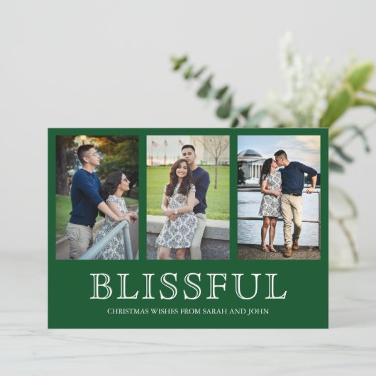 Kerstfeest | Drie fotocollage Feestdagenkaart (Staand voorkant)