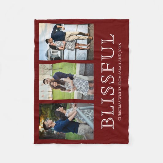 Kerstfeest | Drie fotocollage Fleece Deken (Voorkant)