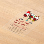 Kerstfeest Drink cocktails wijnglazen Acryl Uitnodigingen (Laagn)