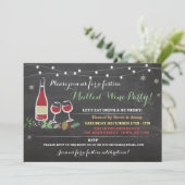 kerstfeest Drink Mulled Wine Merry Ice Party nodig Kaart (Staand voorkant)