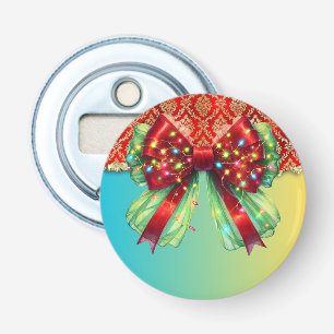 Kerstfeest Druppel Bling Feestelijke Vrolijke Kers Button Flesopener