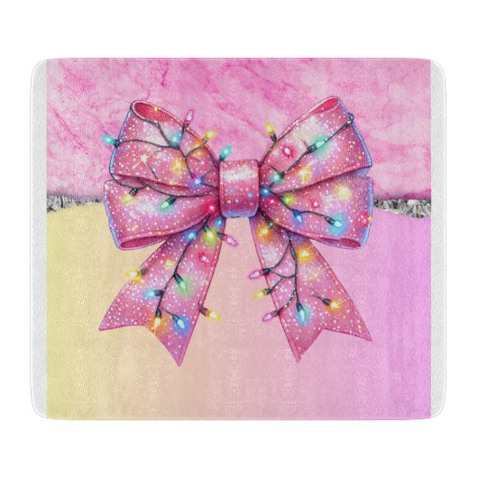 Kerstfeest Druppel Bling Feestelijke Vrolijke Kers Snijplank (Voorkant)