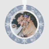 kerstfeest | Dubbele naam en jaarfoto Ornament (achterkant)