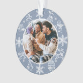 kerstfeest | Dubbele naam en jaarfoto Ornament (voorkant)