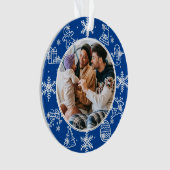 kerstfeest | Dubbele zaadnaam en jaarlijkse fotose Ornament (voorkant)