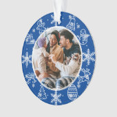 kerstfeest | Dubbele zaadnaam en jaarlijkse fotose Ornament (voorkant)