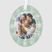 kerstfeest | Dubbele zaadnaam en jaarlijkse fotose Ornament (voorkant)