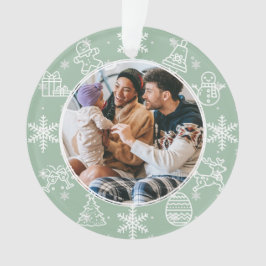 kerstfeest | Dubbele zaadnaam en jaarlijkse fotose Ornament