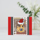 KERSTFEEST DUITSE HERDER FEESTDAGENKAART (Staand voorkant)